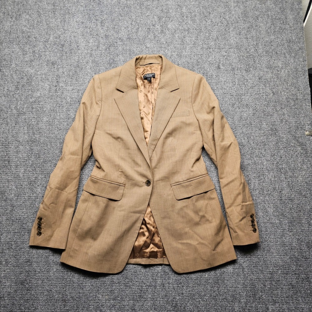 Banana Republic Tan Wool Fabbrica Alta Italian Fabric Blazer Jacket Size 0